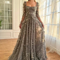 Line A Party Dress Black Ball Gown Luxurious Evening Gowns Gala Elegant Dresses
