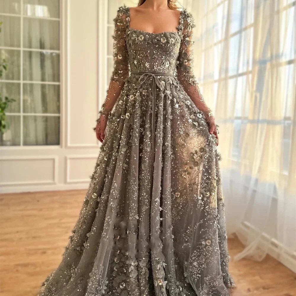 Line A Party Dress Black Ball Gown Luxurious Evening Gowns Gala Elegant Dresses